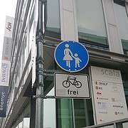 pedestrian plus bikes