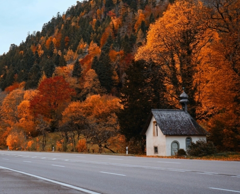 Small chapel in autumn in the Black Forest