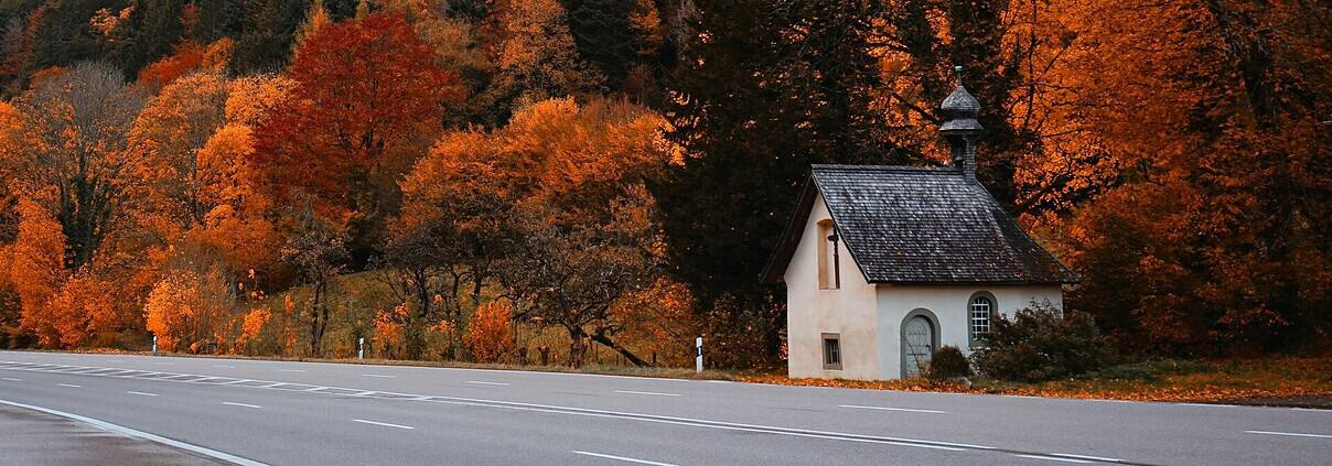 Small chapel in autumn in the Black Forest